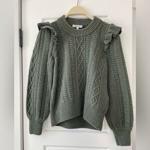 Madewell Olive Cable Knit Sweater